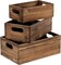 Farmhouse Wood Crate Box Set of 3, Distressed Wooden Crates for Display, Decorative Wood Storage Bins, Rustic Wooden Basket with Side Handles, Home Container Decor for Living Room Outdoor